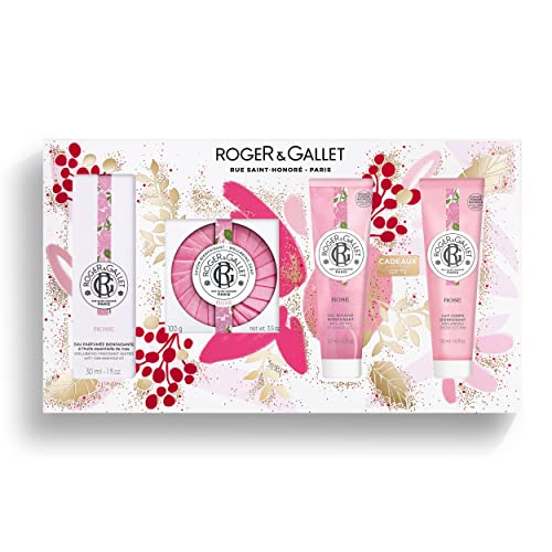 רוג 'ר וגאלט / 4 ערכת מתנות סבון קלאסית / סבון גוף לנשים / פלר דה פיגייה / רוז / ג' ינגמבר רוז | / בויס